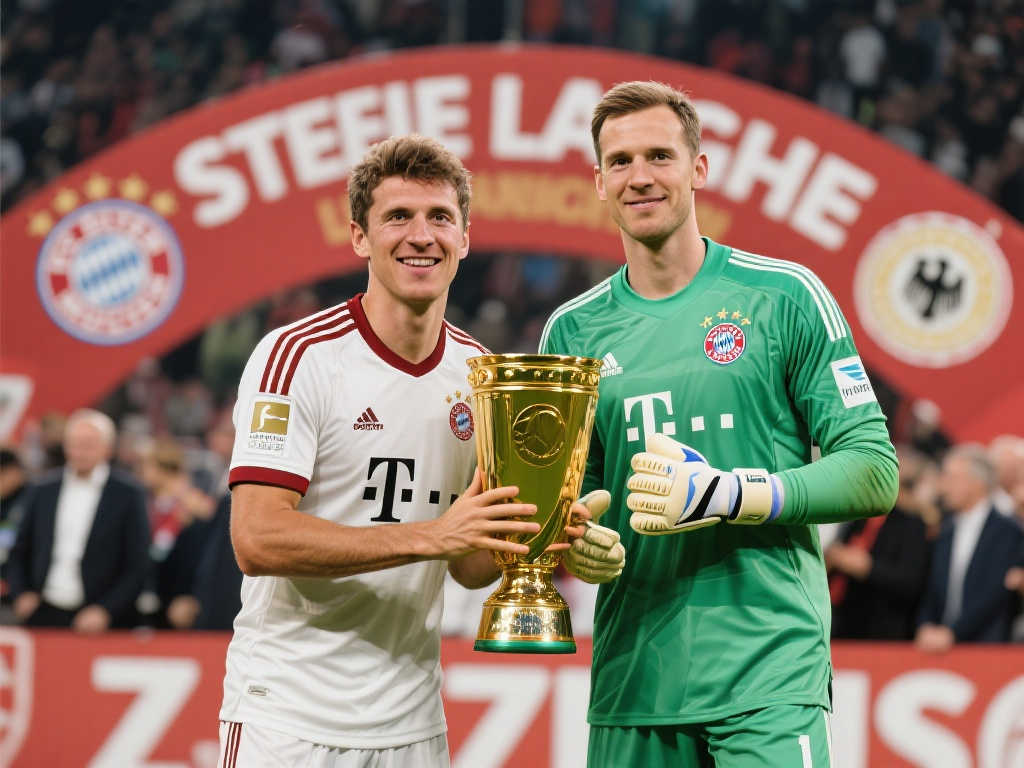 德甲冠军榜：穆勒13次封王领跑，诺伊尔12冠紧随其后